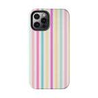 Pastel Candy Stripes Phone Cases (Apple & Android) - Pink Sweetheart