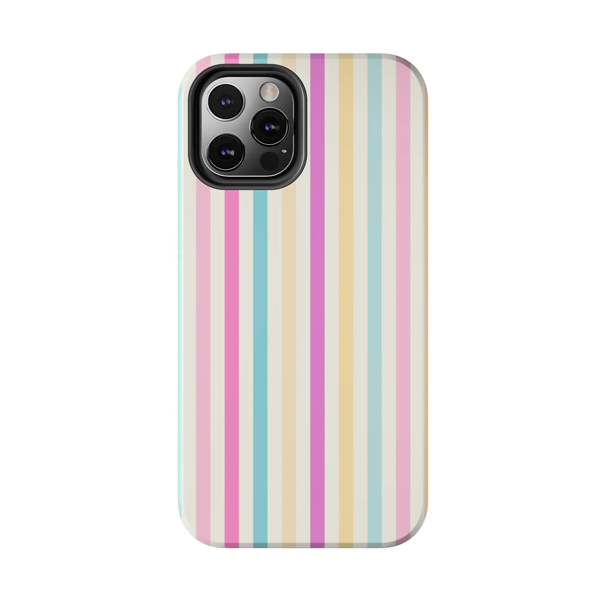 Pastel Candy Stripes Phone Cases (Apple & Android) - Pink Sweetheart