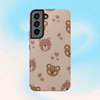 Boho Brown Bear Phone Case (Apple & Android) - Pink Sweetheart