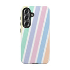 Pretty Pastel Lines Phone Case (Apple & Android) - Pink Sweetheart