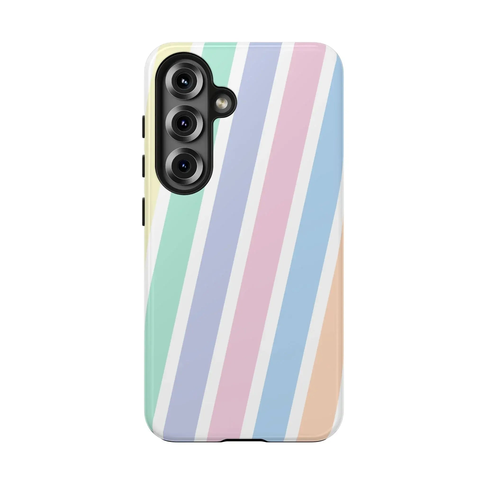 Pretty Pastel Lines Phone Case (Apple & Android) - Pink Sweetheart