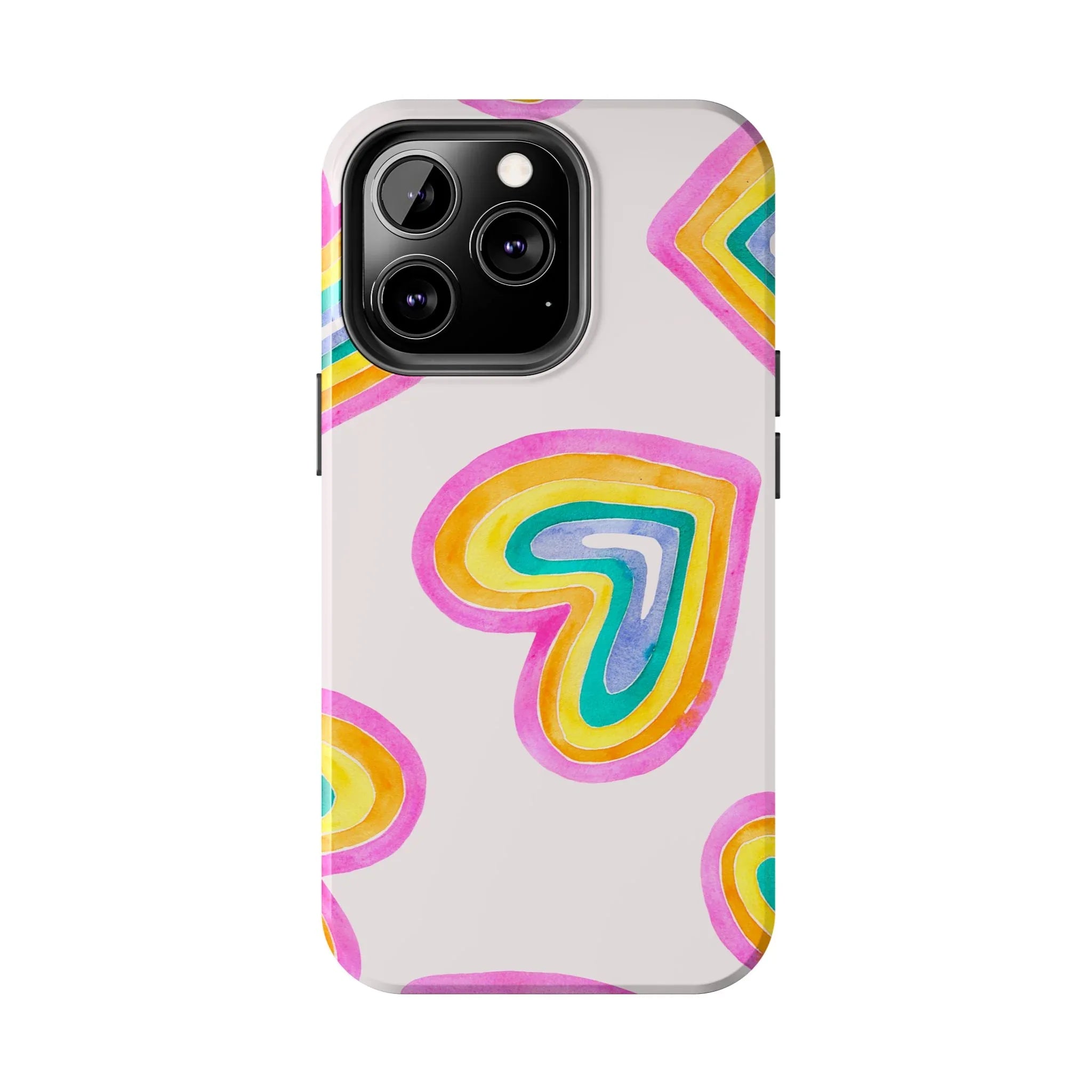 Rainbow Hearts Phone Case (Apple & Android) - Pink Sweetheart