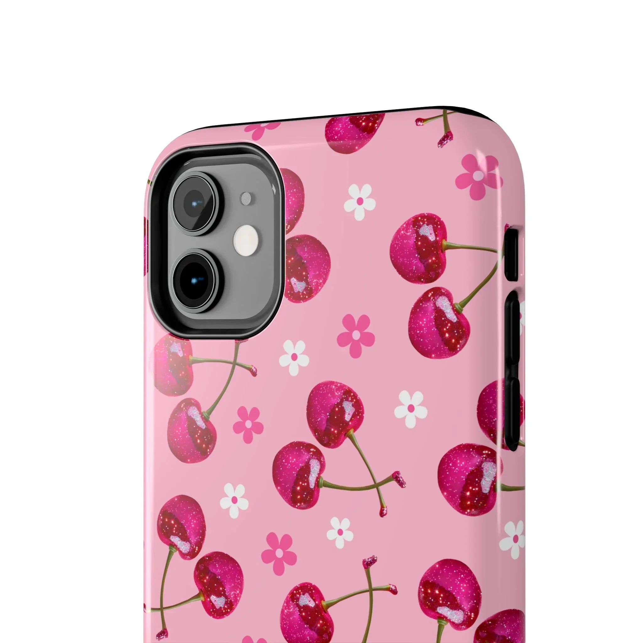 Pink Cherry Sparkle Pattern Tough Phone Case (Apple & Android) - Pink Sweetheart