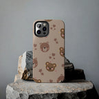 Boho Brown Bear Phone Case (Apple & Android) - Pink Sweetheart