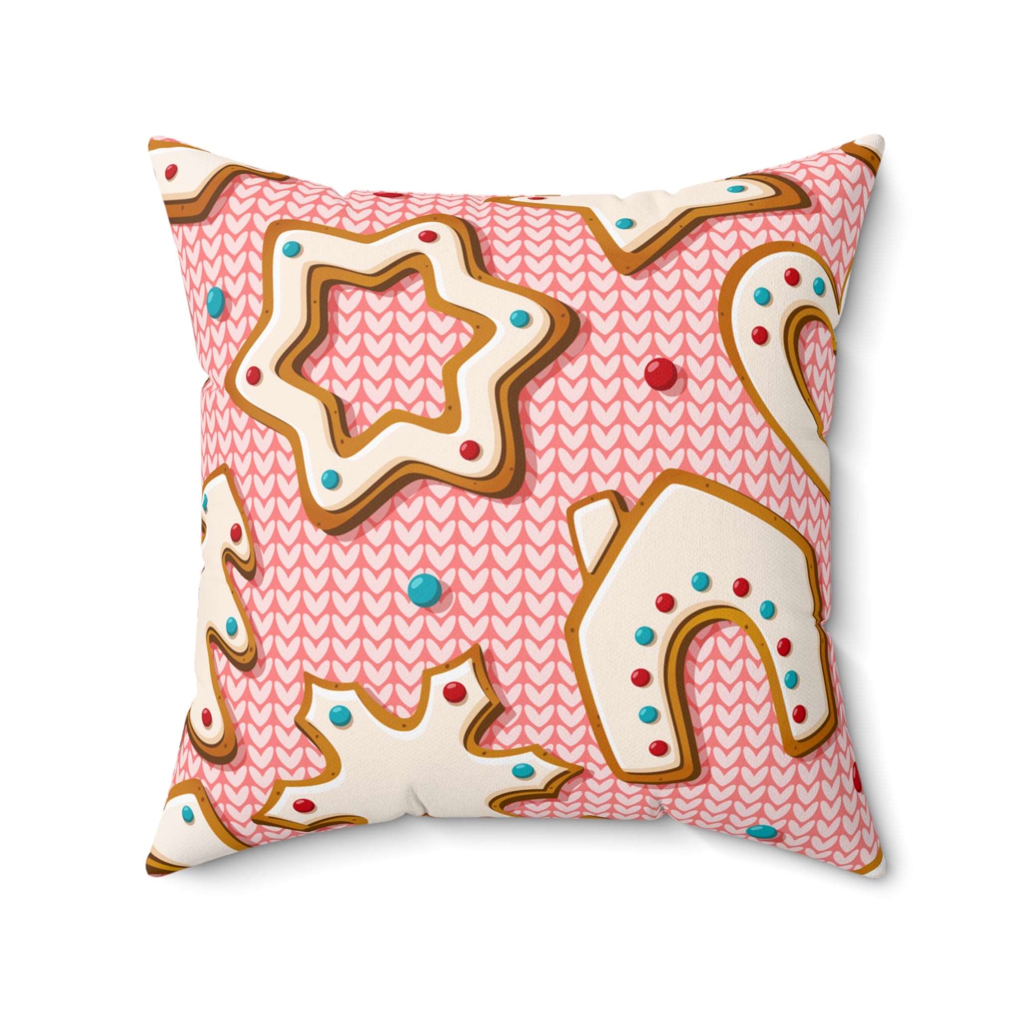 Baked Gingerbread Cookies Square Pillow