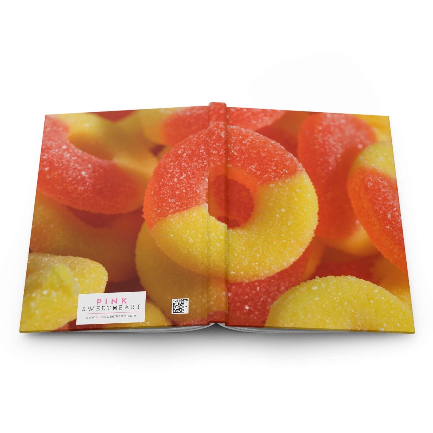 Gummy Peach Ring Candiy Hardcover Matte Journal