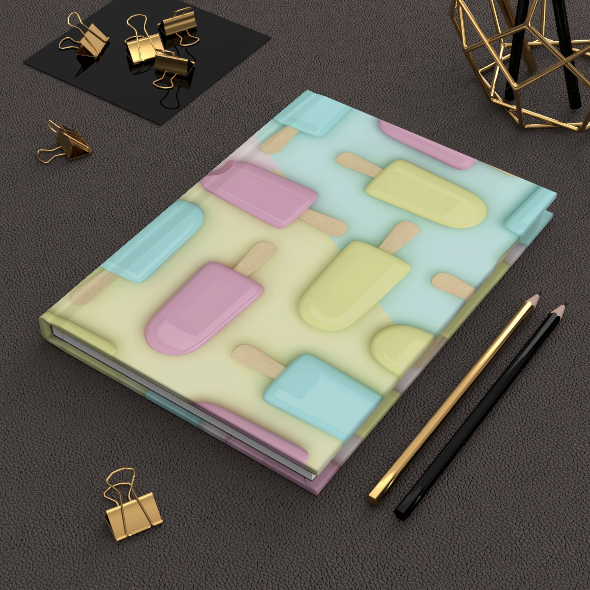 Paletas de colores pastel Cuaderno mate de tapa dura 