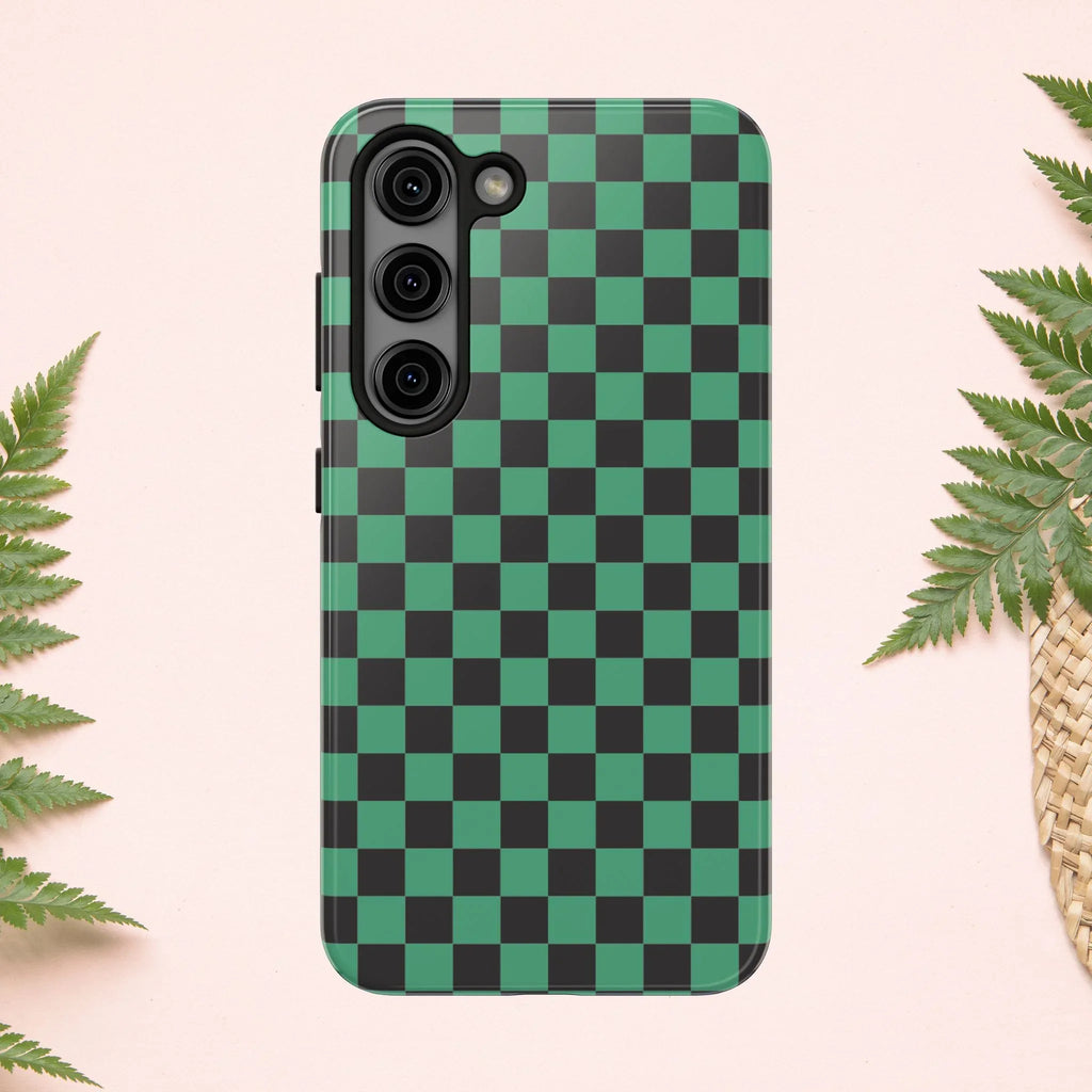 Checkered Kimono Tough Phone Case (Apple & Android) - Pink Sweetheart