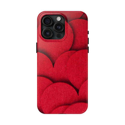 Big Red Felt Hearts Phone Case