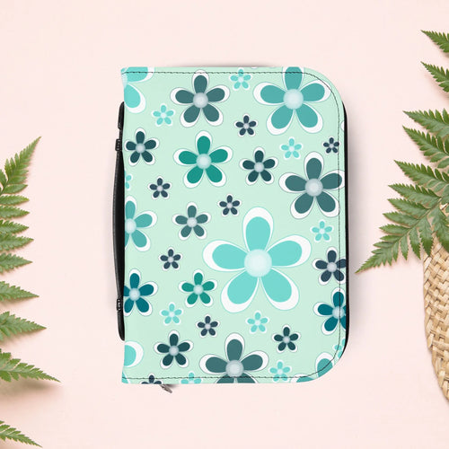 Aqua Mint Floral Book Cover - Pink Sweetheart