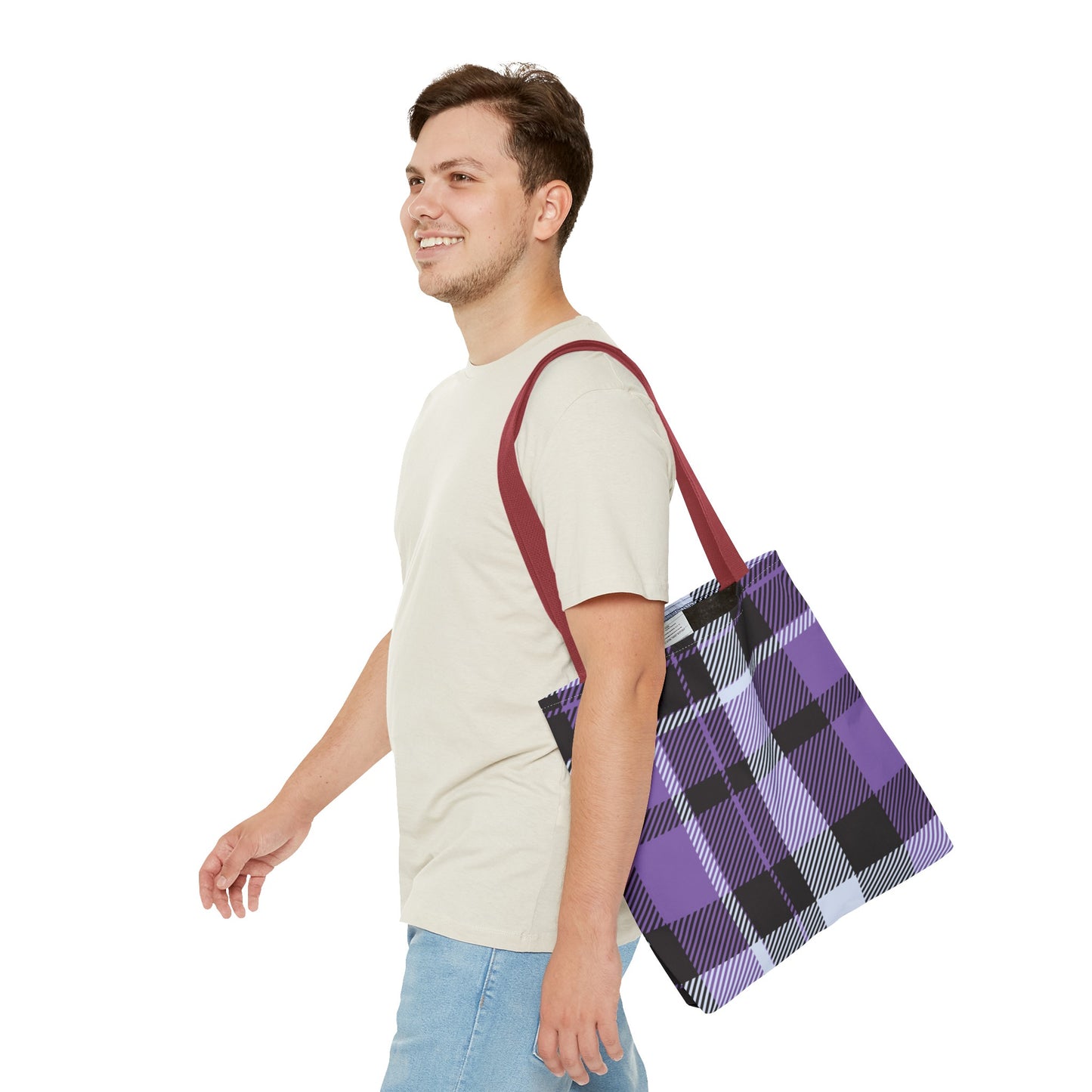 Purple Tartan Plaid Tote Bag