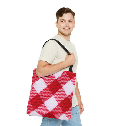 Red & White Checked Tote Bag