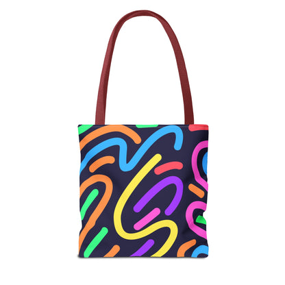 Neon Doodle Swirls Tote Bag