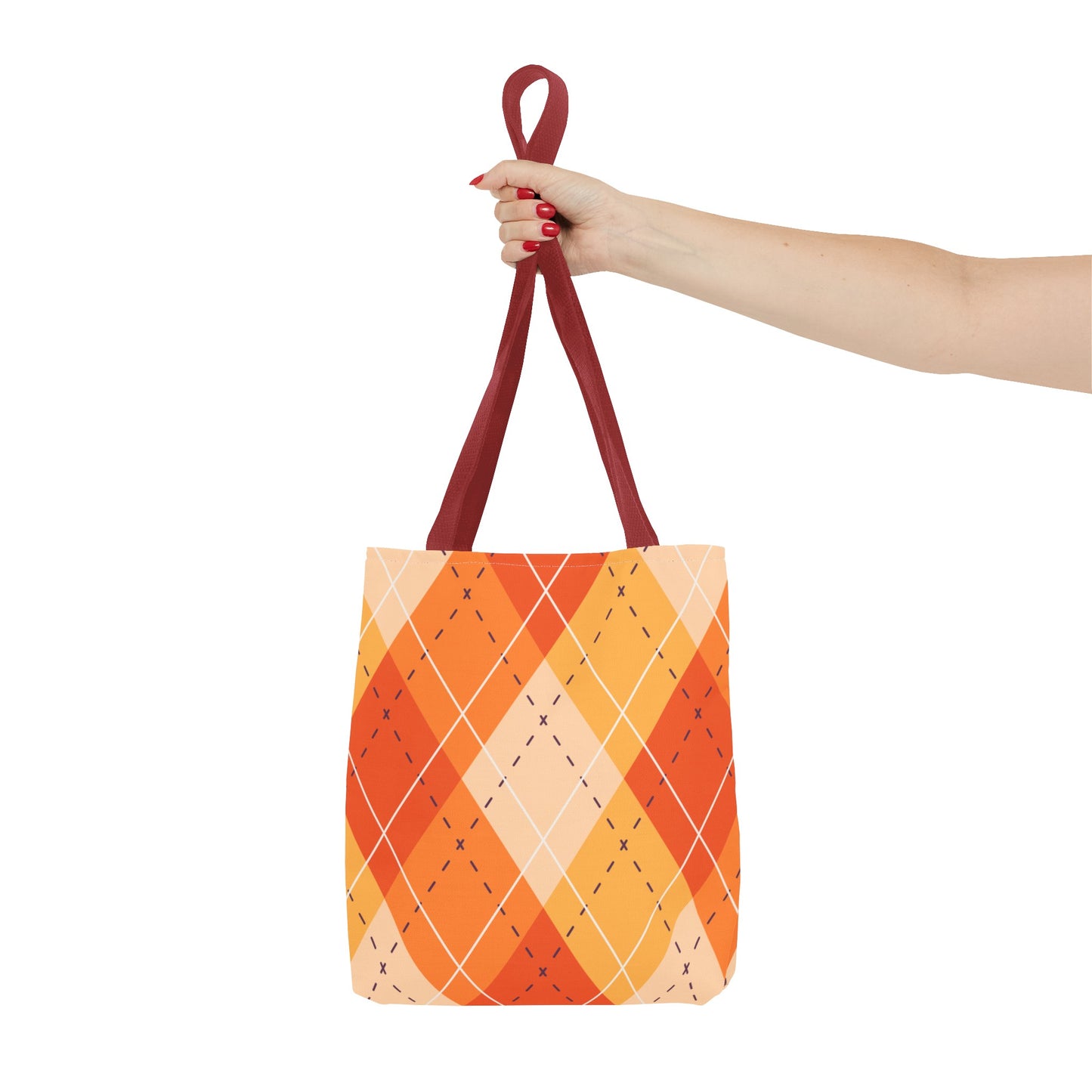 Orange Argyle Halloween Tote Bag