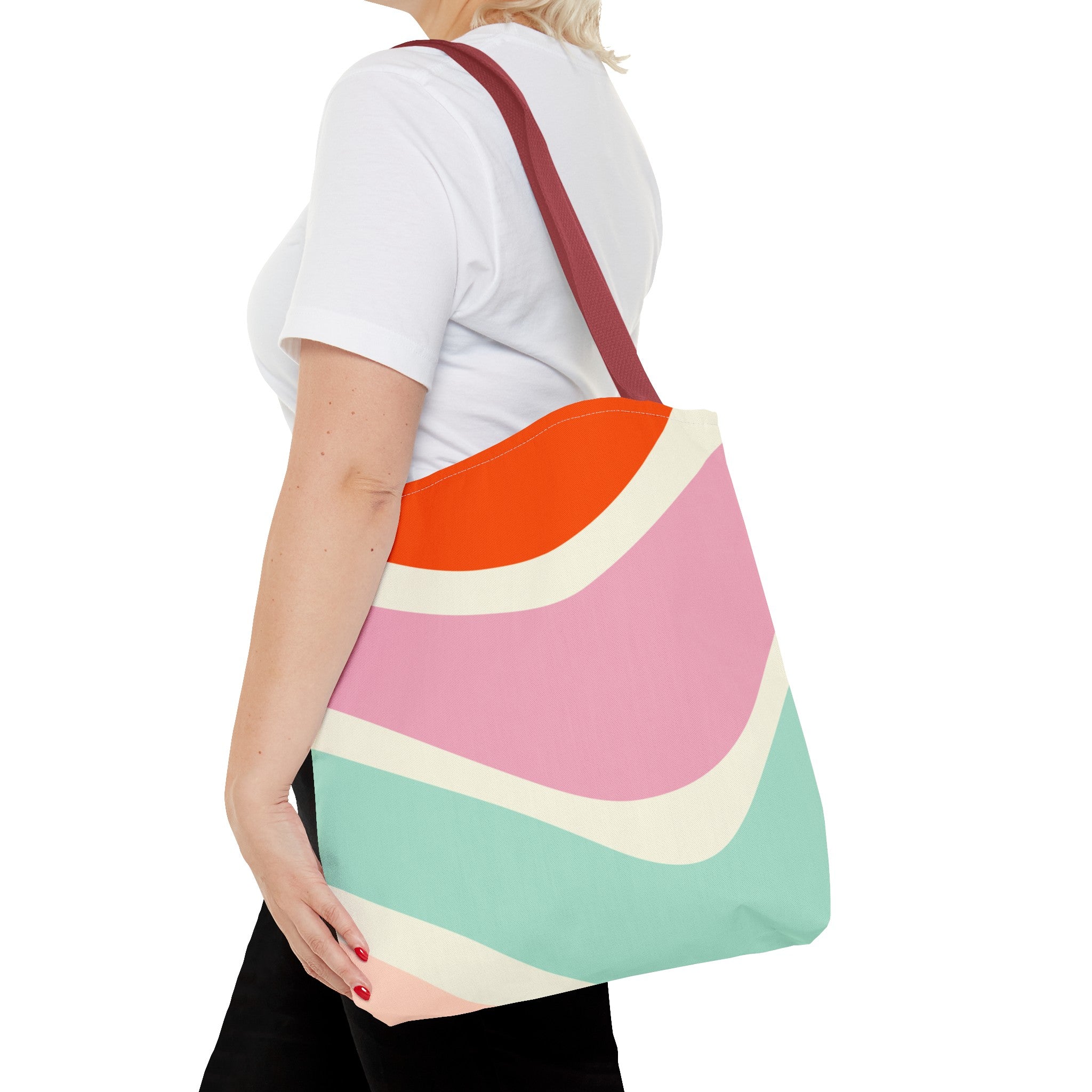 Retro Color Wave Tote Bag