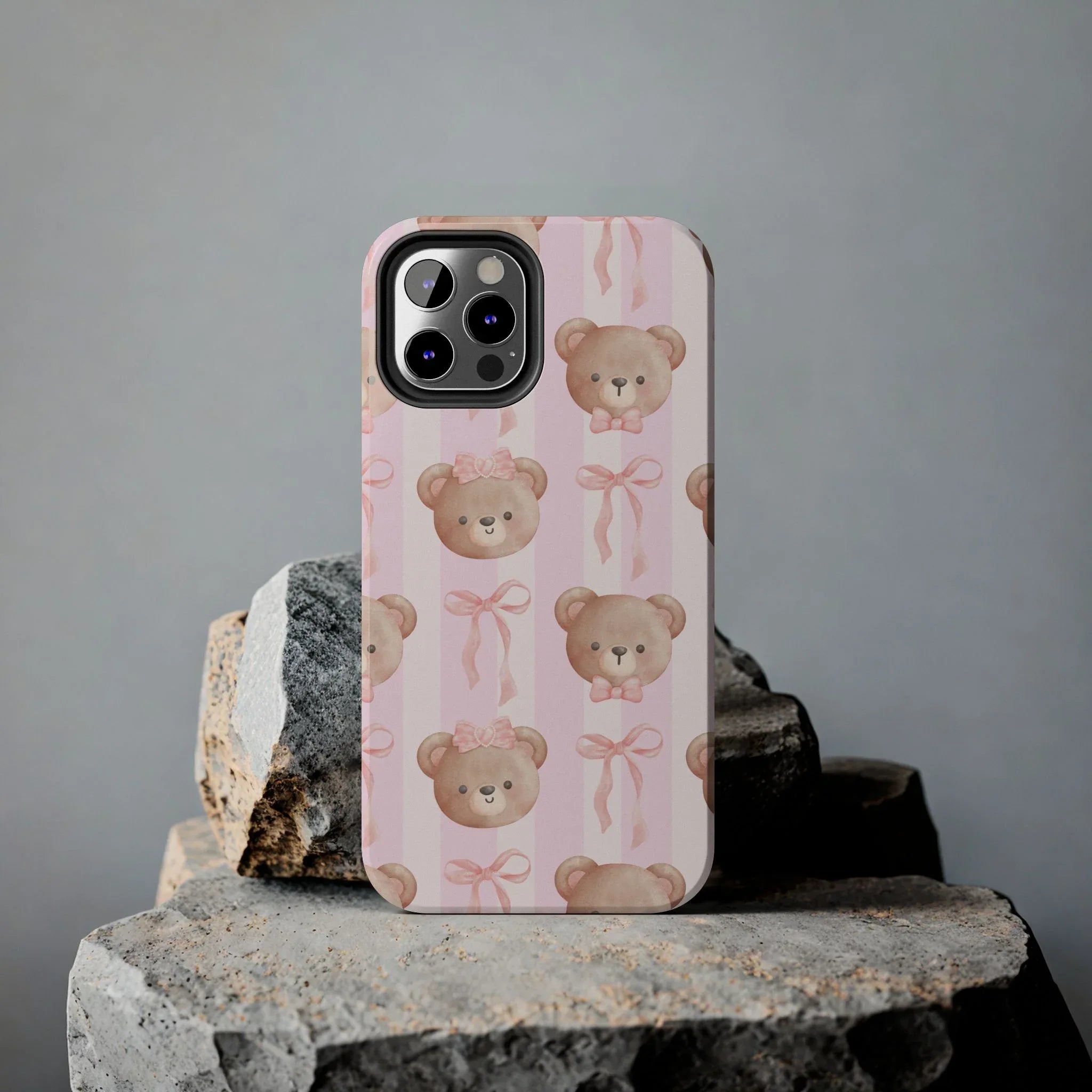 Cuddly Teddy Bear Phone Case (Apple & Android) - Pink Sweetheart