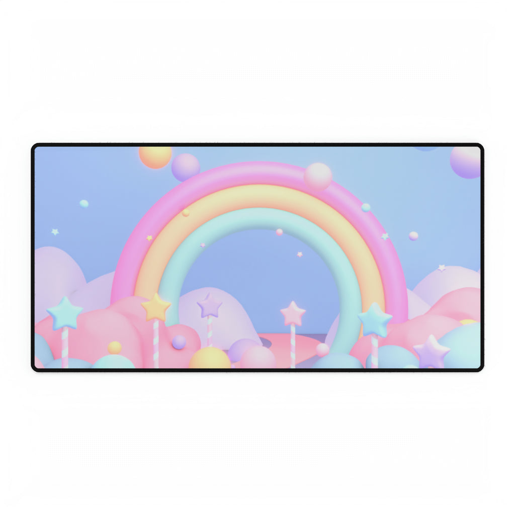 Cotton Candy Rainbows Desk Mat