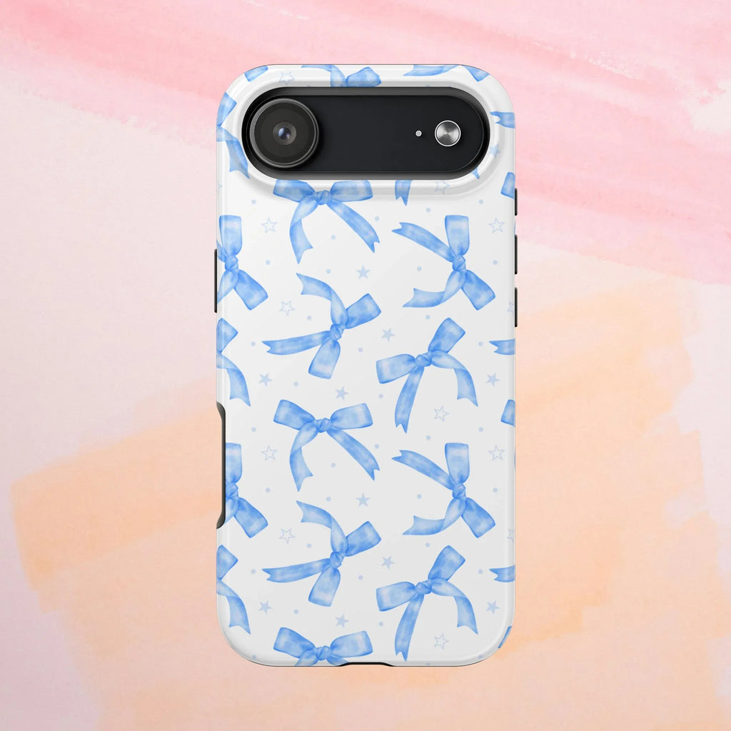 Lacey Baby Blue Ribbons Phone Case (Apple & Android) - Pink Sweetheart