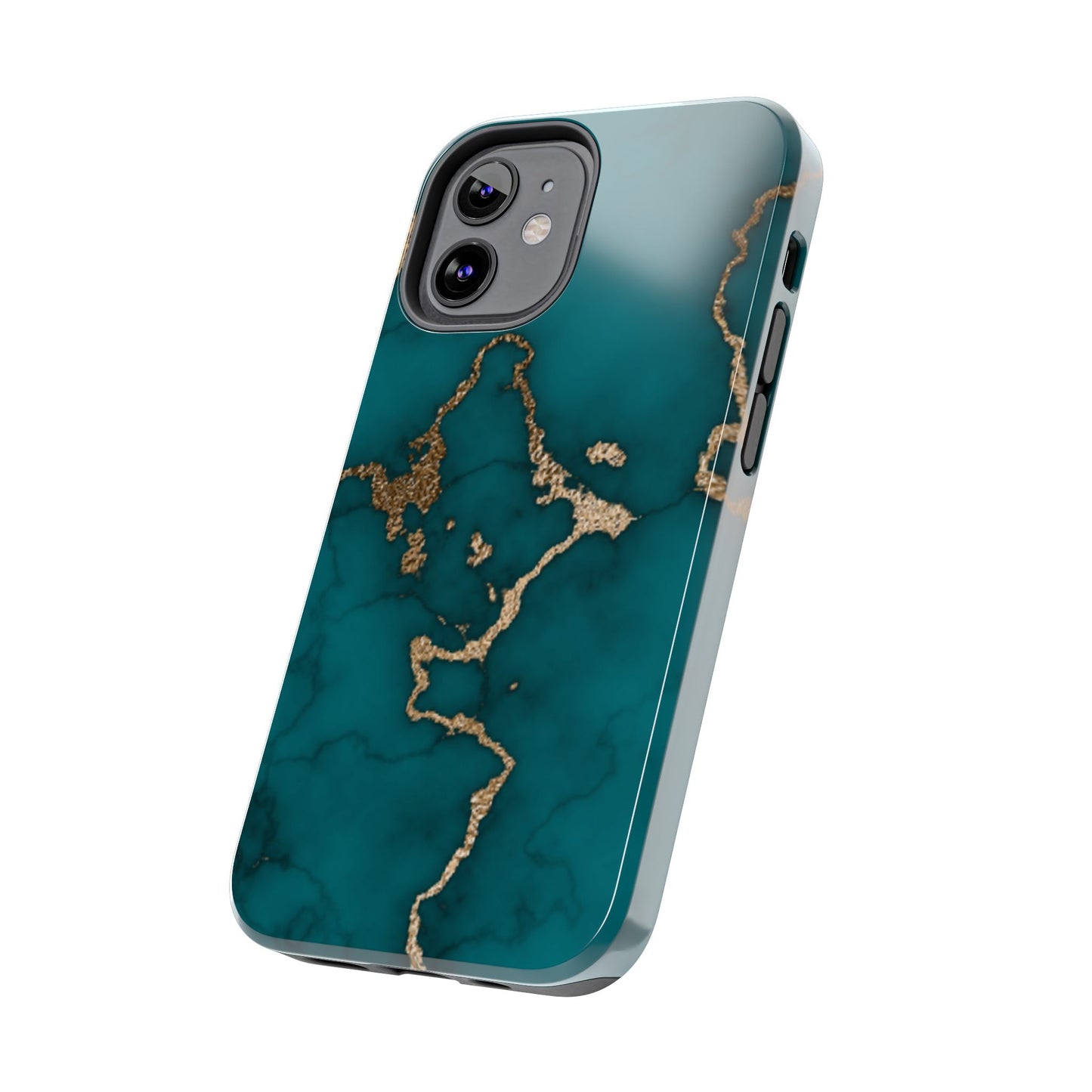 Green & Gold Marble Phone Case