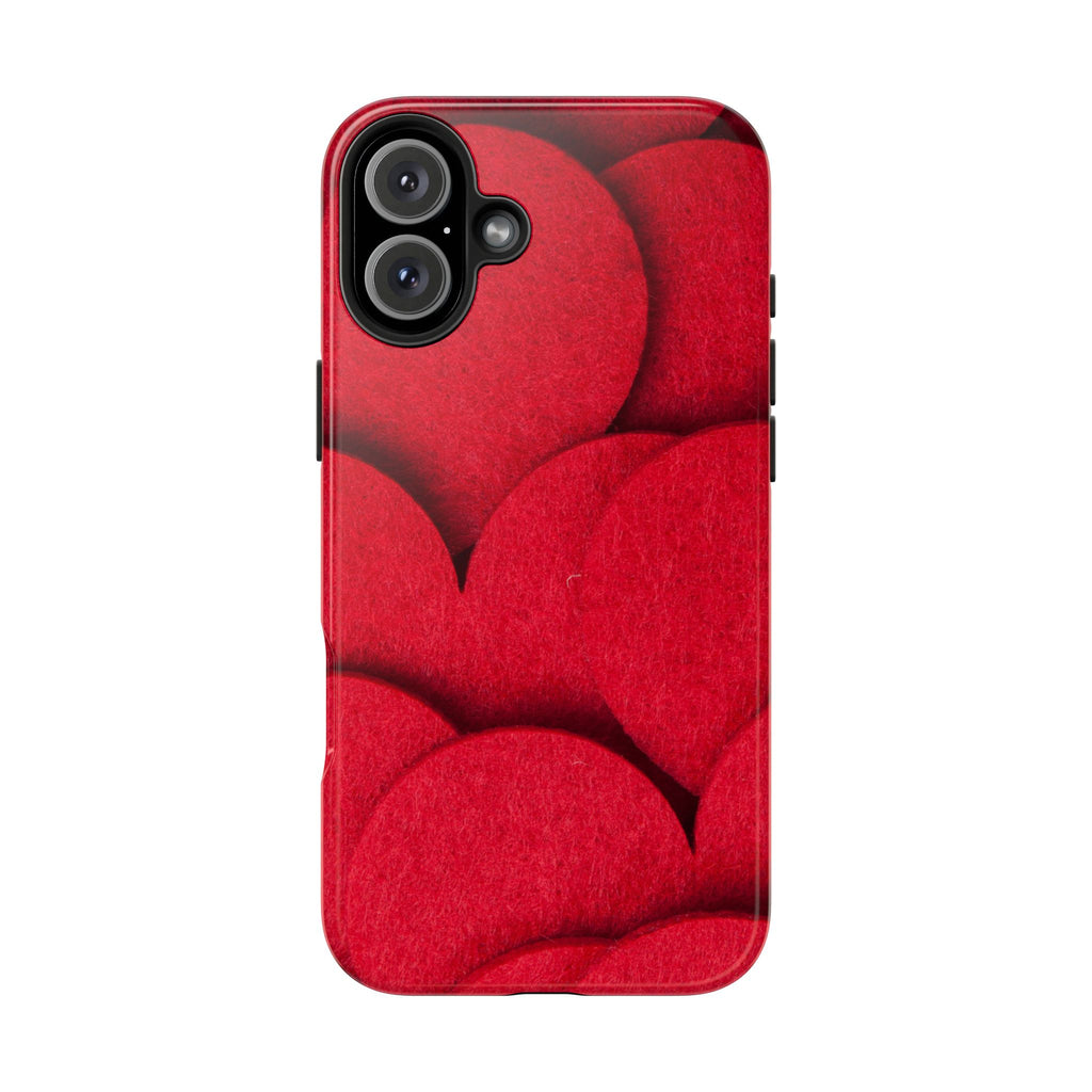 Big Red Felt Hearts Phone Case (Apple & Android)