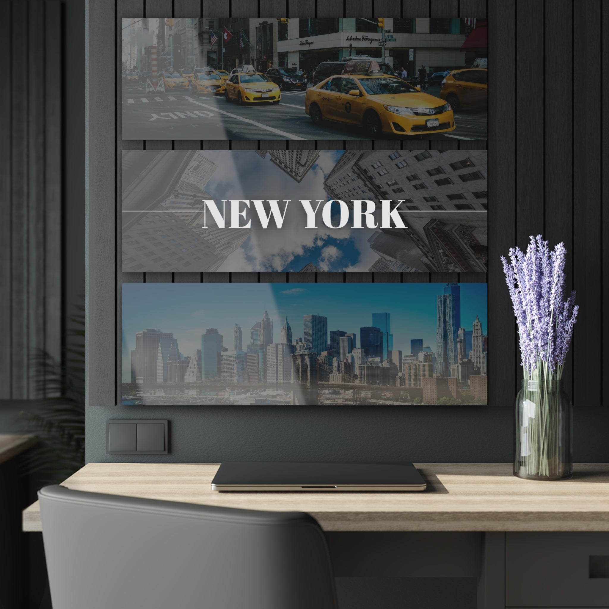 New York Skyline Acrylic Prints (Triptych)