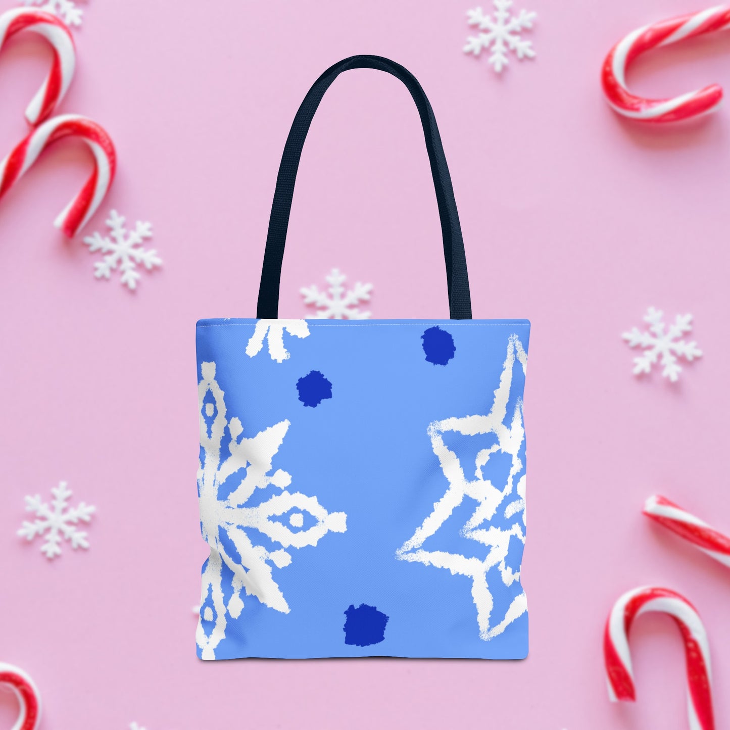 Blue Winter Snowflakes Tote Bag