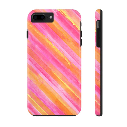 Pink Lemon Stripes Phone Case