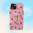 Cherry on Top Ice Cream Phone Case (Apple & Android) - Pink Sweetheart