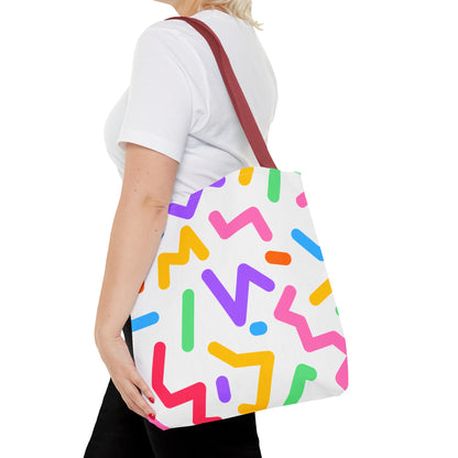 Colorful Doodle Zig Zags Tote Bag