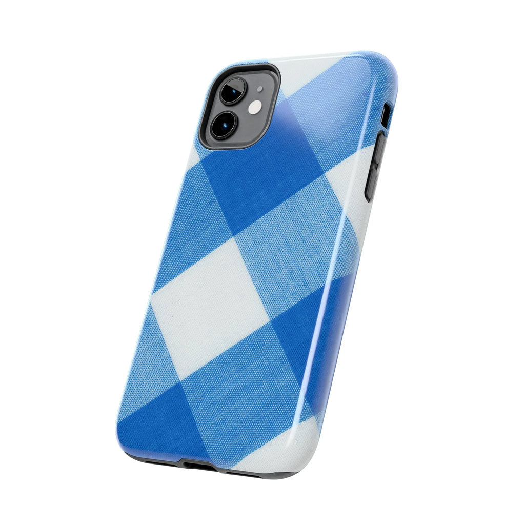 Classic Blue Gingham Phone Case (Apple & Android) - Pink Sweetheart
