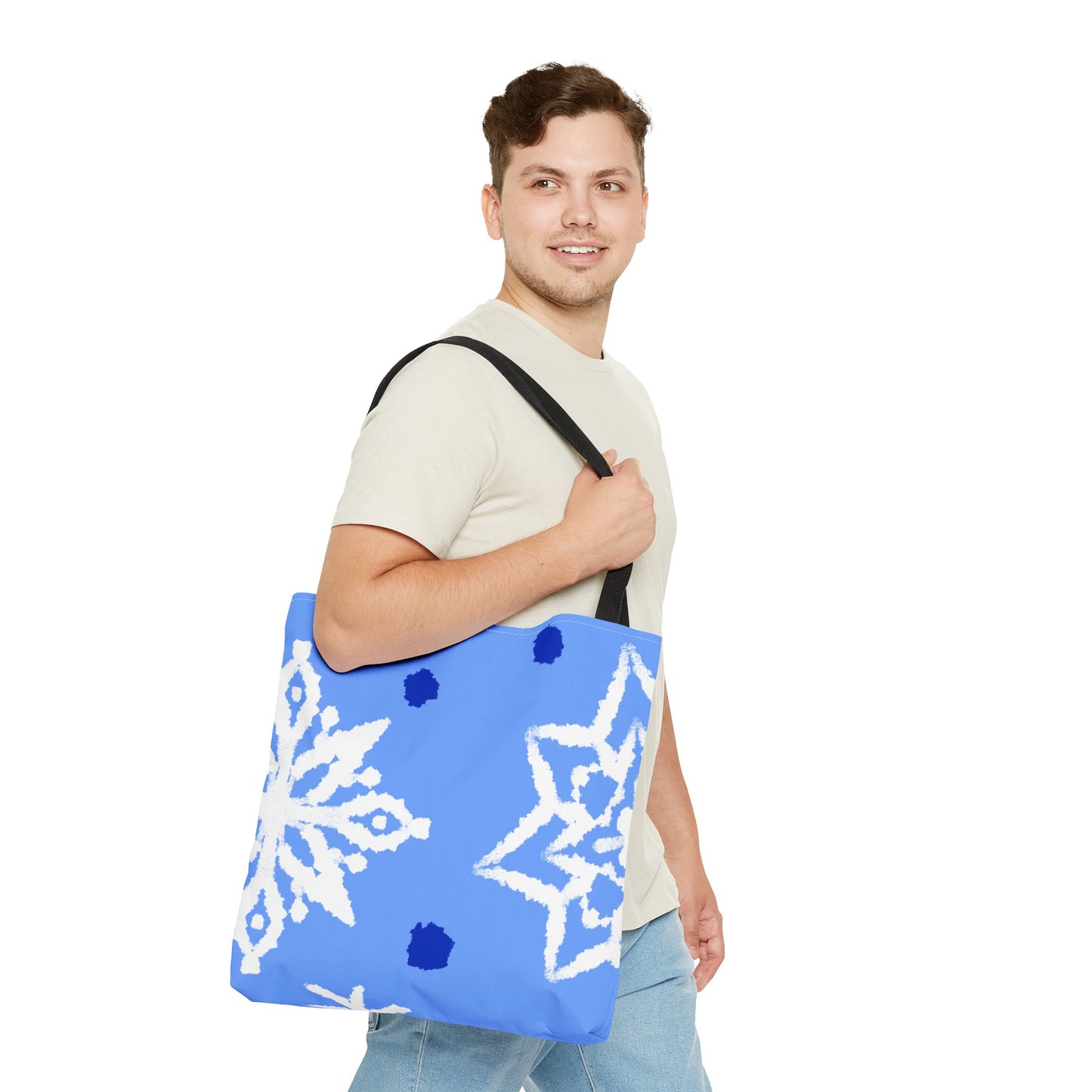 Blue Winter Snowflakes Tote Bag