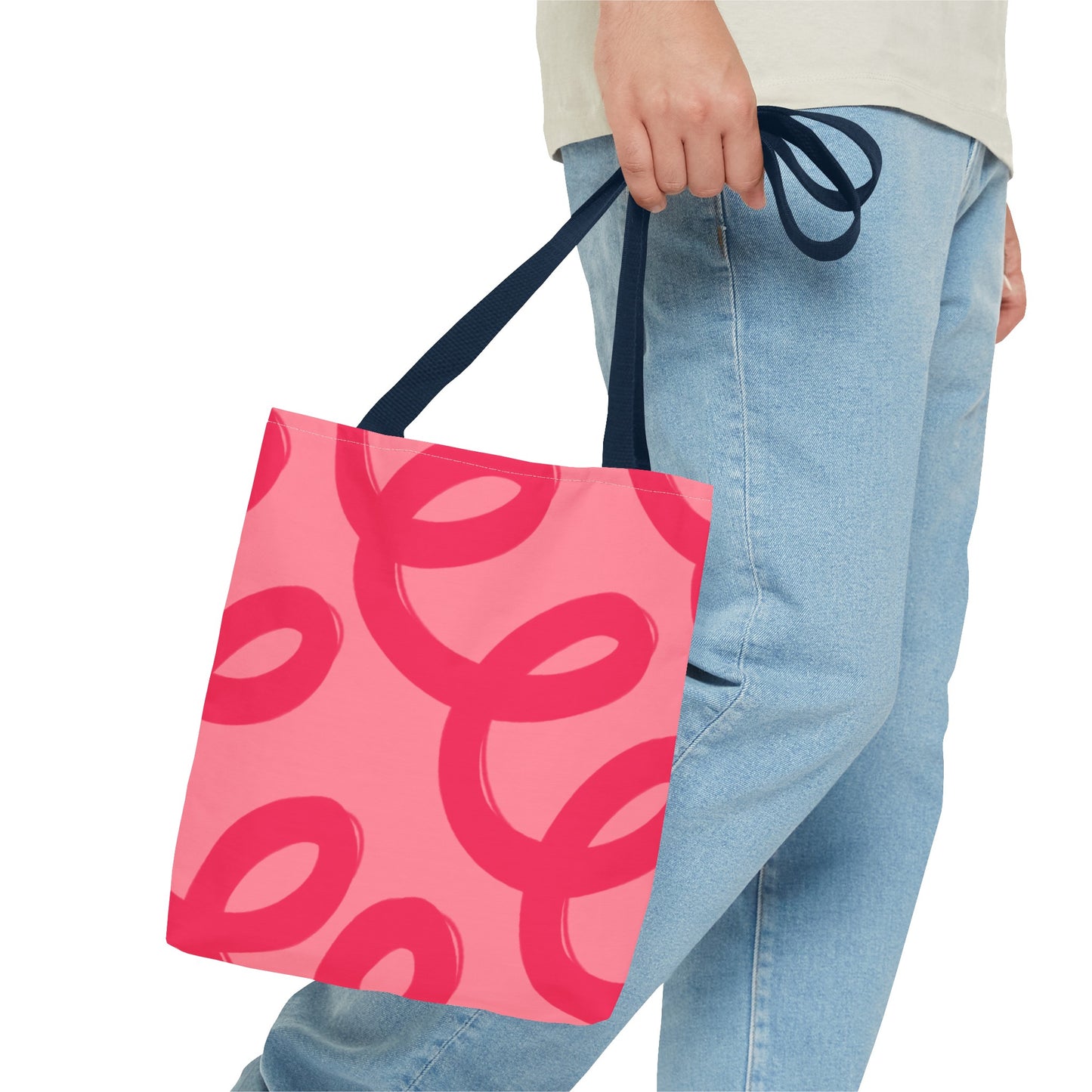 Red Spiral Loops Tote Bag