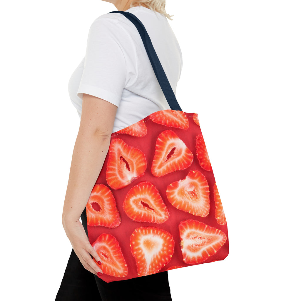 Sweet Sliced Strawberries Tote Bag