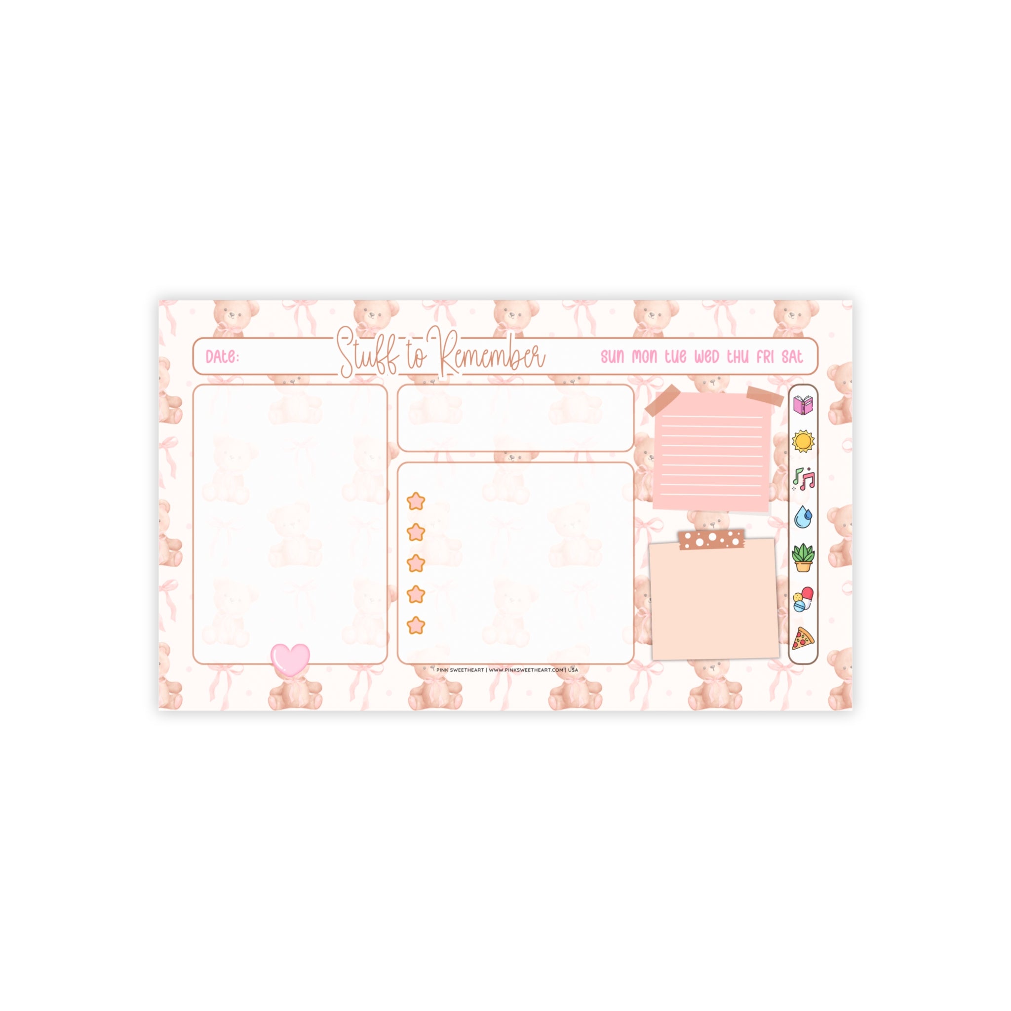 Cozy Brown Teddy Bear Sticky Note Pad