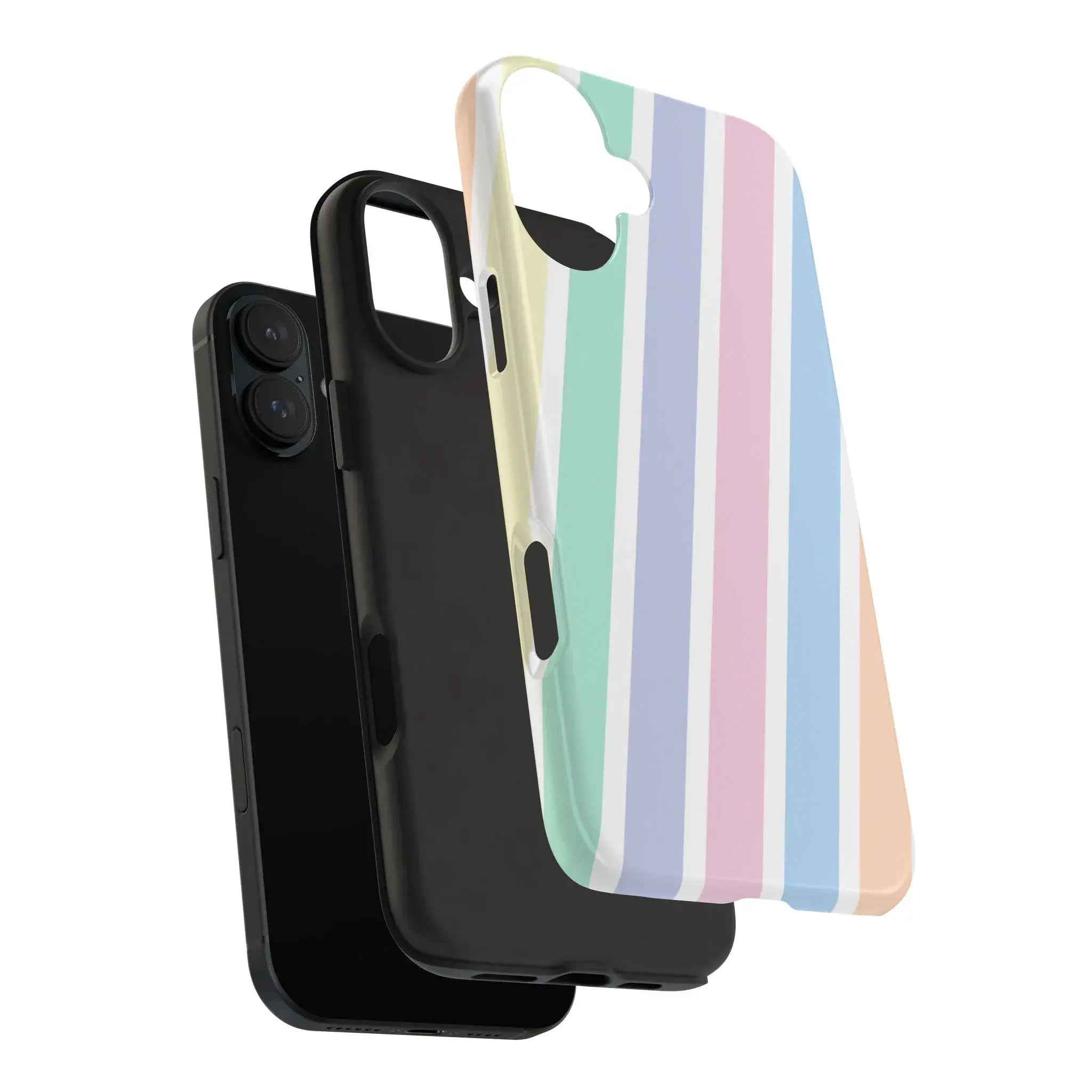 Pretty Pastel Lines Phone Case (Apple & Android) - Pink Sweetheart