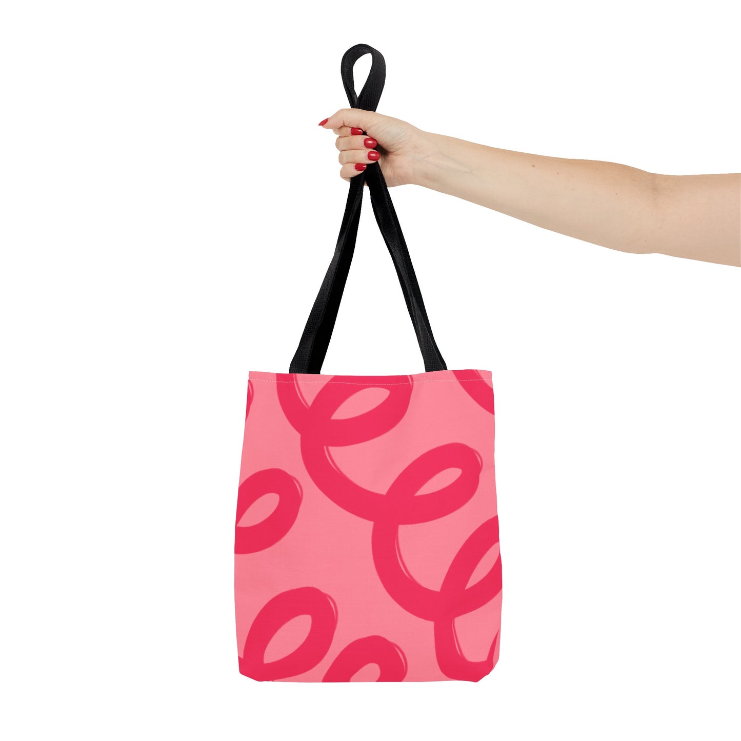 Red Spiral Loops Tote Bag