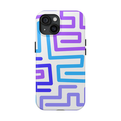 Abstract Neon Maze Phone Case