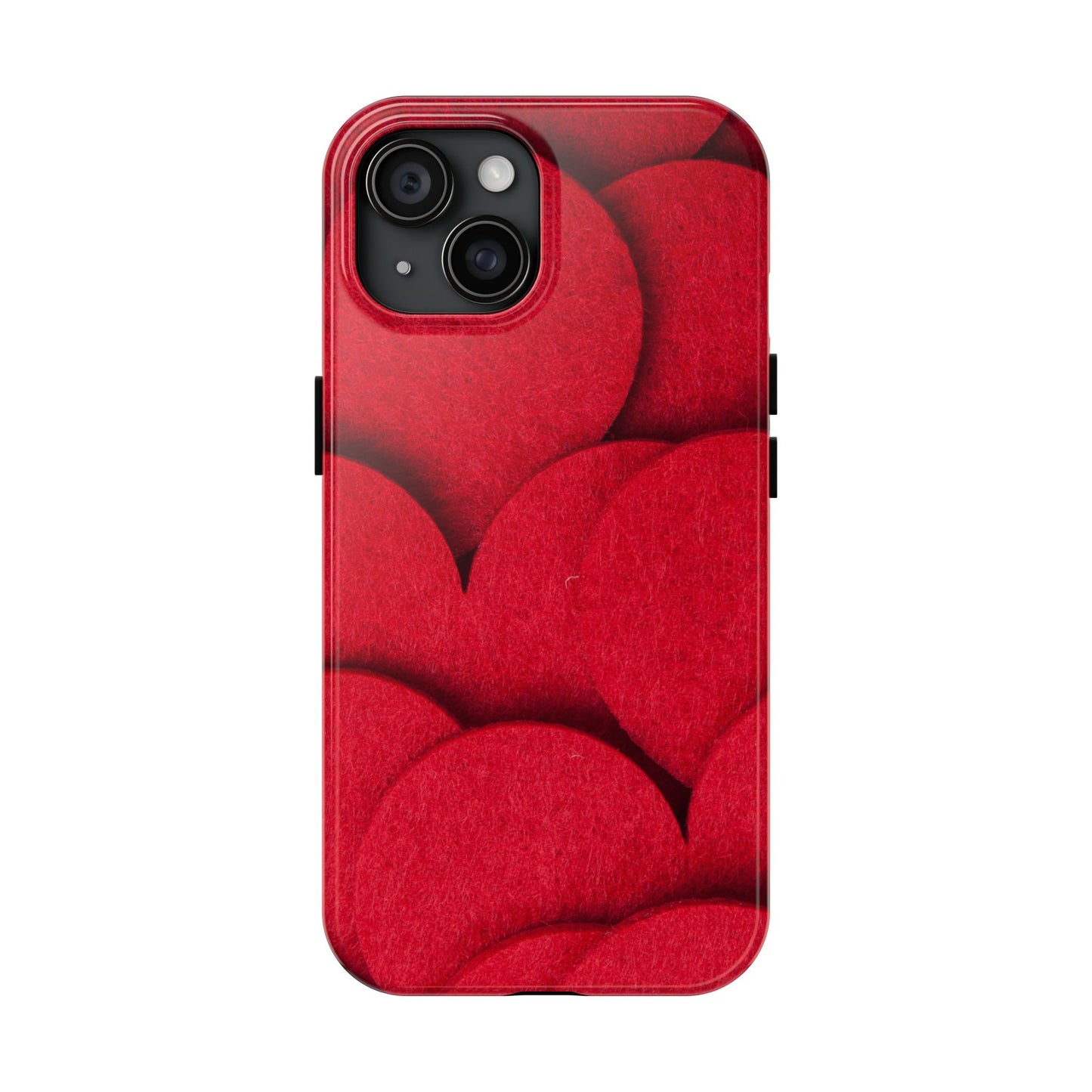 Big Red Felt Hearts Phone Case