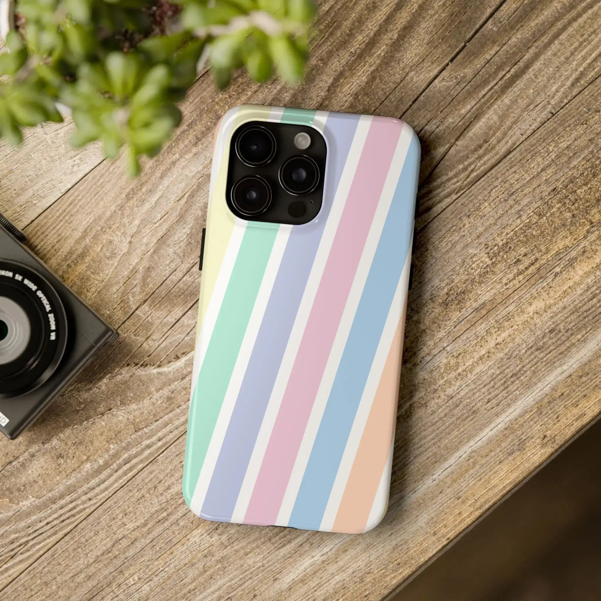 Pretty Pastel Lines Phone Case (Apple & Android) - Pink Sweetheart