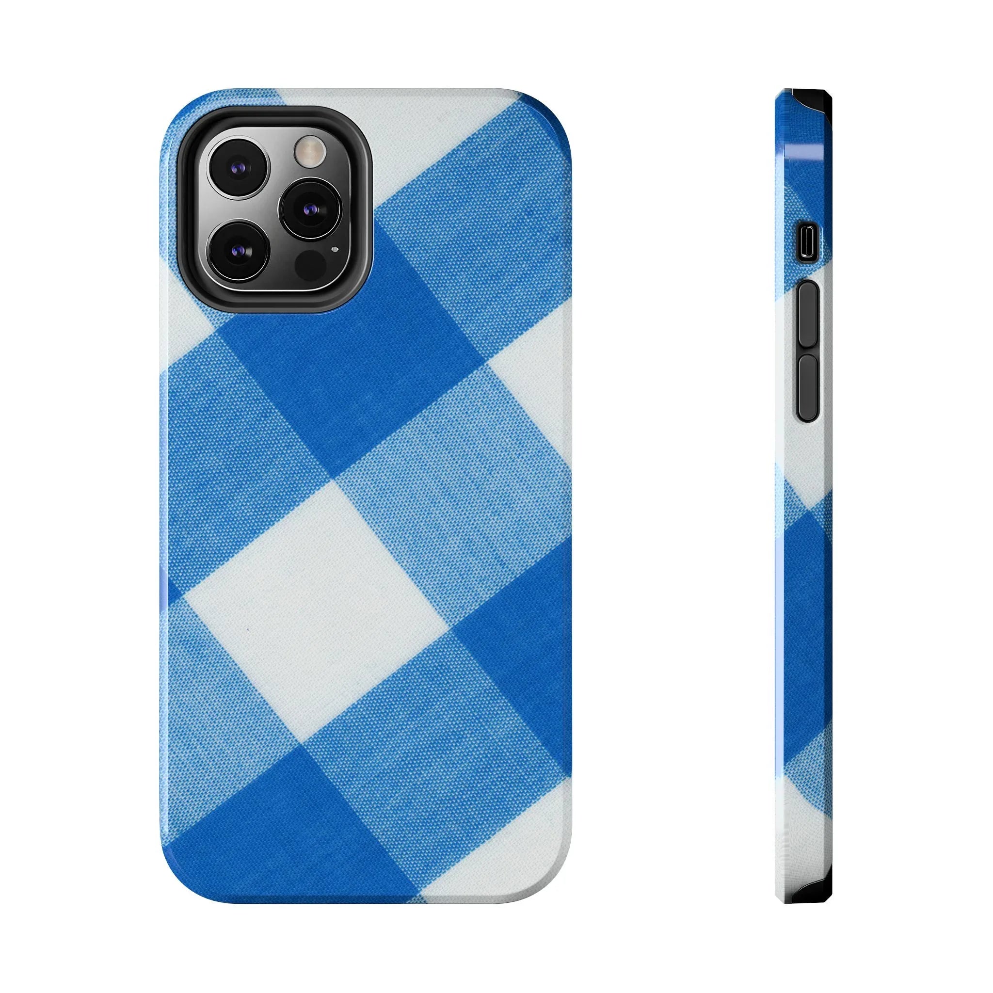 Classic Blue Gingham Phone Case (Apple & Android) - Pink Sweetheart