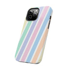Pretty Pastel Lines Phone Case (Apple & Android) - Pink Sweetheart