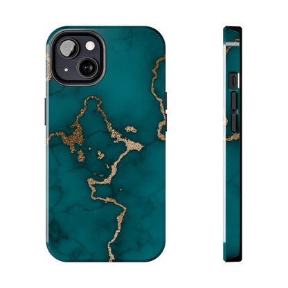 Green & Gold Marble Phone Case