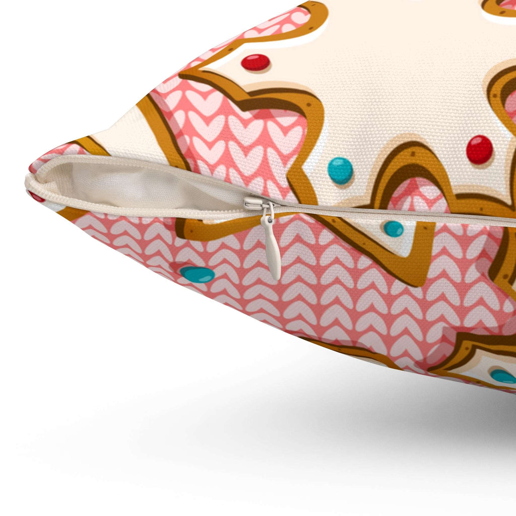 Baked Gingerbread Cookies Square Pillow