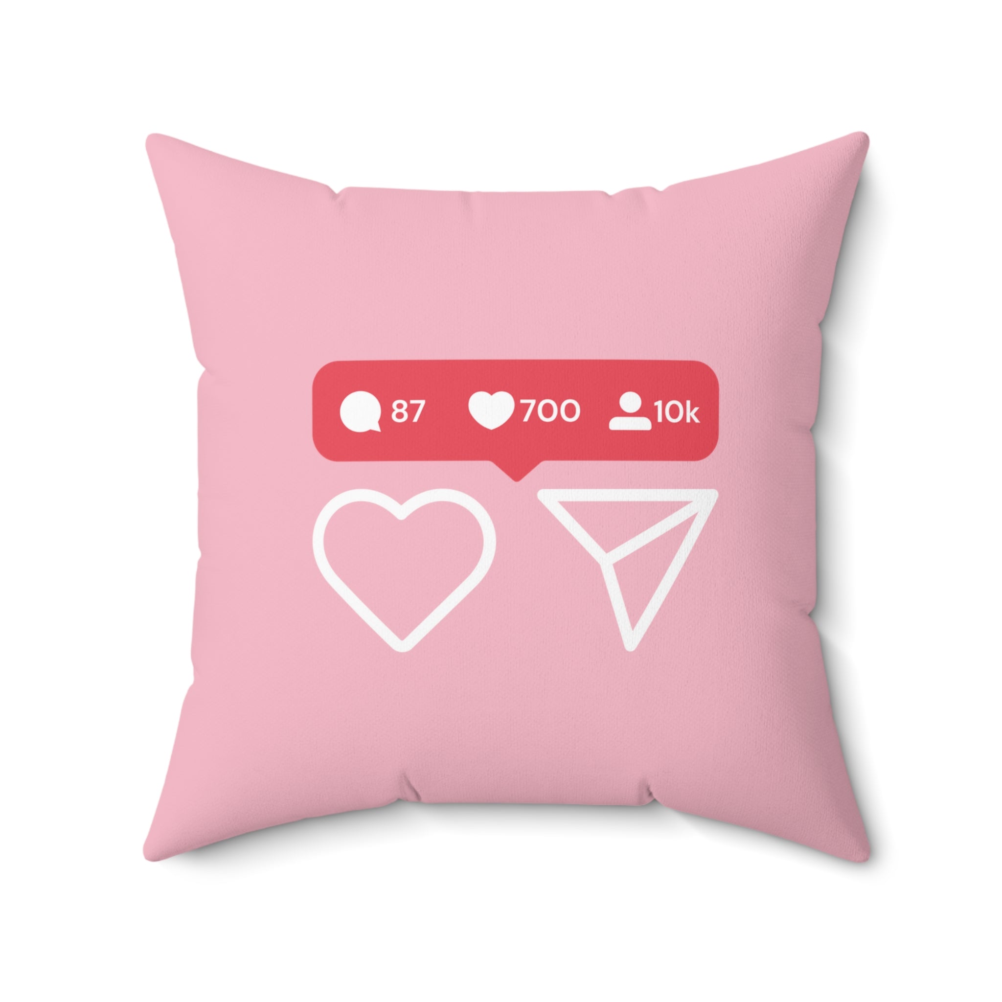 Influencer Engagement Square Pillow - Pink