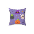 Spooky Little Friends Square Pillow - Pink Sweetheart