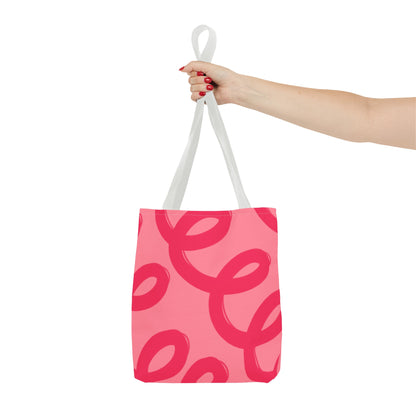 Red Spiral Loops Tote Bag