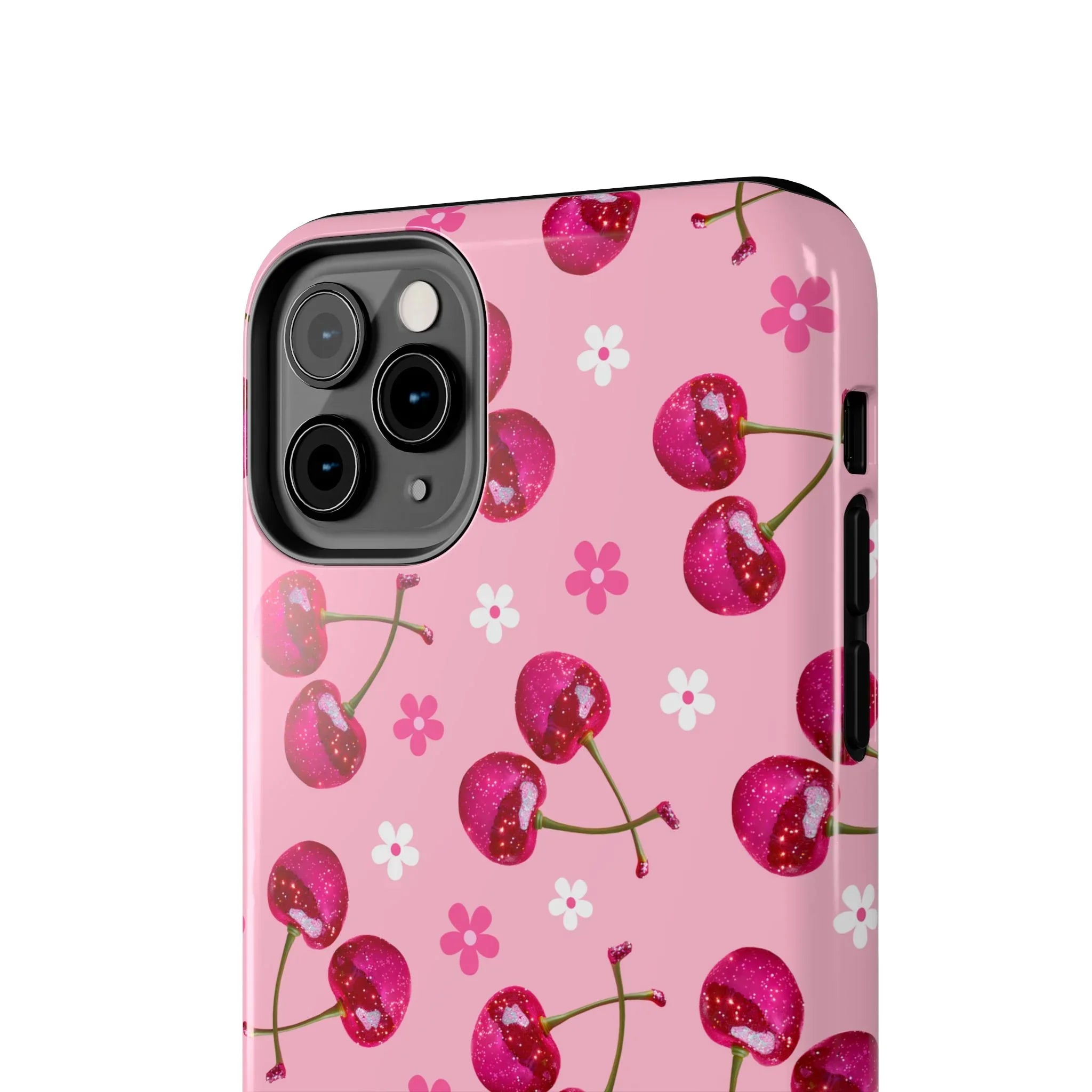 Pink Cherry Sparkle Pattern Tough Phone Case (Apple & Android) - Pink Sweetheart