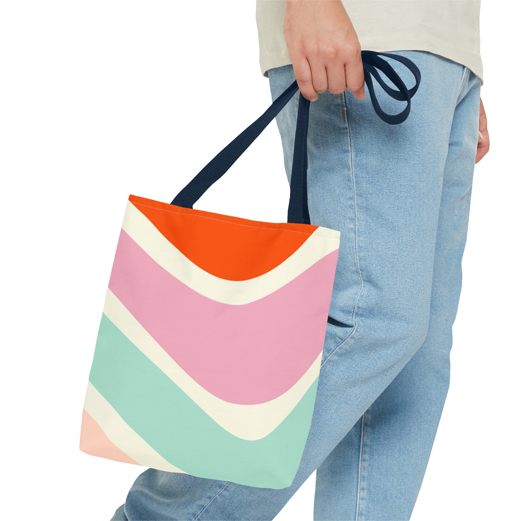 Retro Color Wave Tote Bag