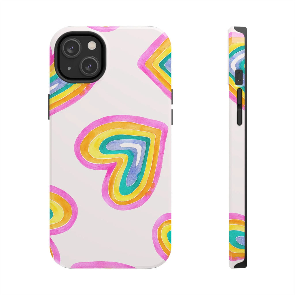 Rainbow Hearts Phone Case (Apple & Android) - Pink Sweetheart