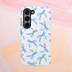Lacey Baby Blue Ribbons Phone Case (Apple & Android) - Pink Sweetheart